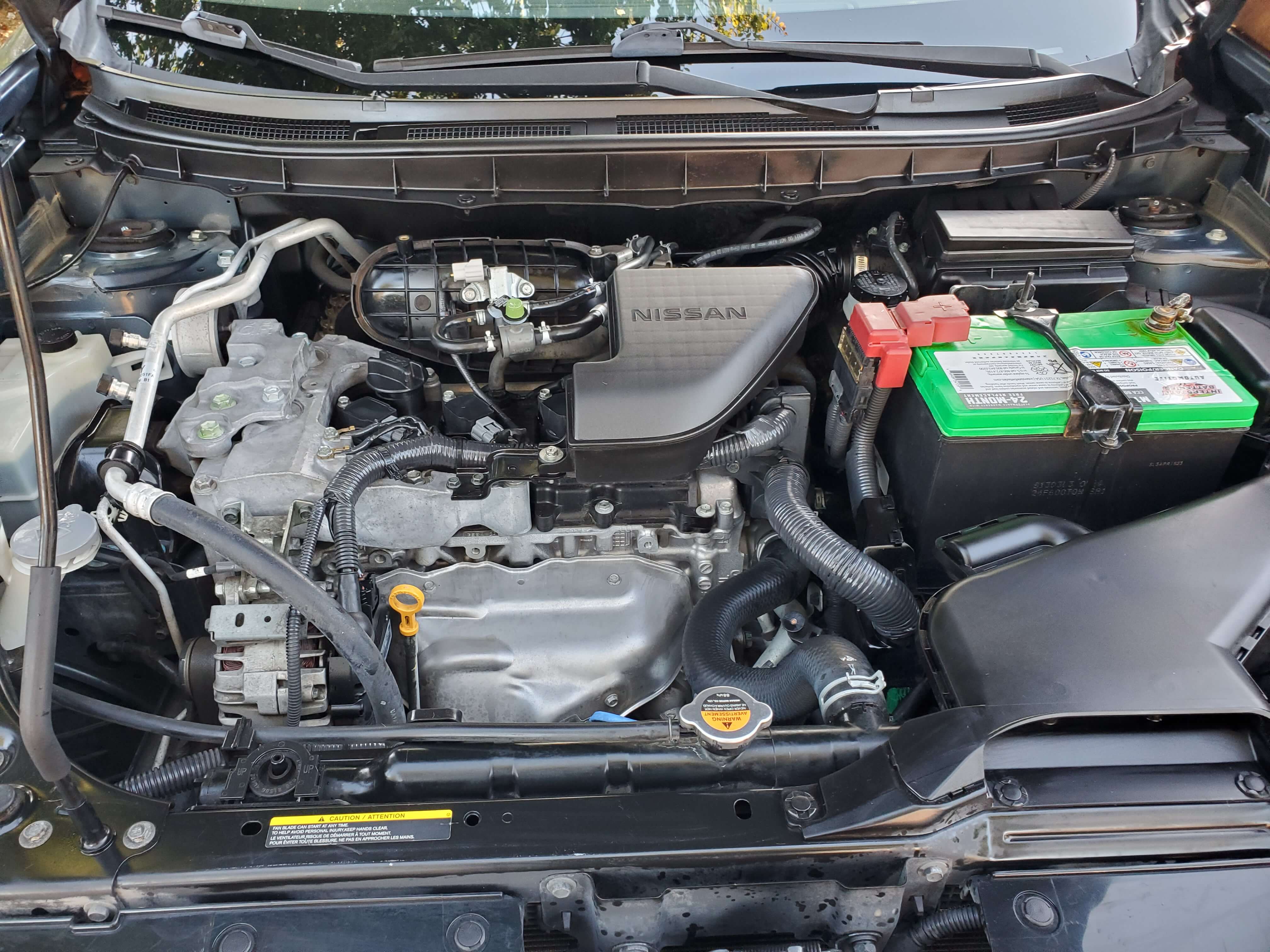 A clean, detailed engine bay after professional degreasing